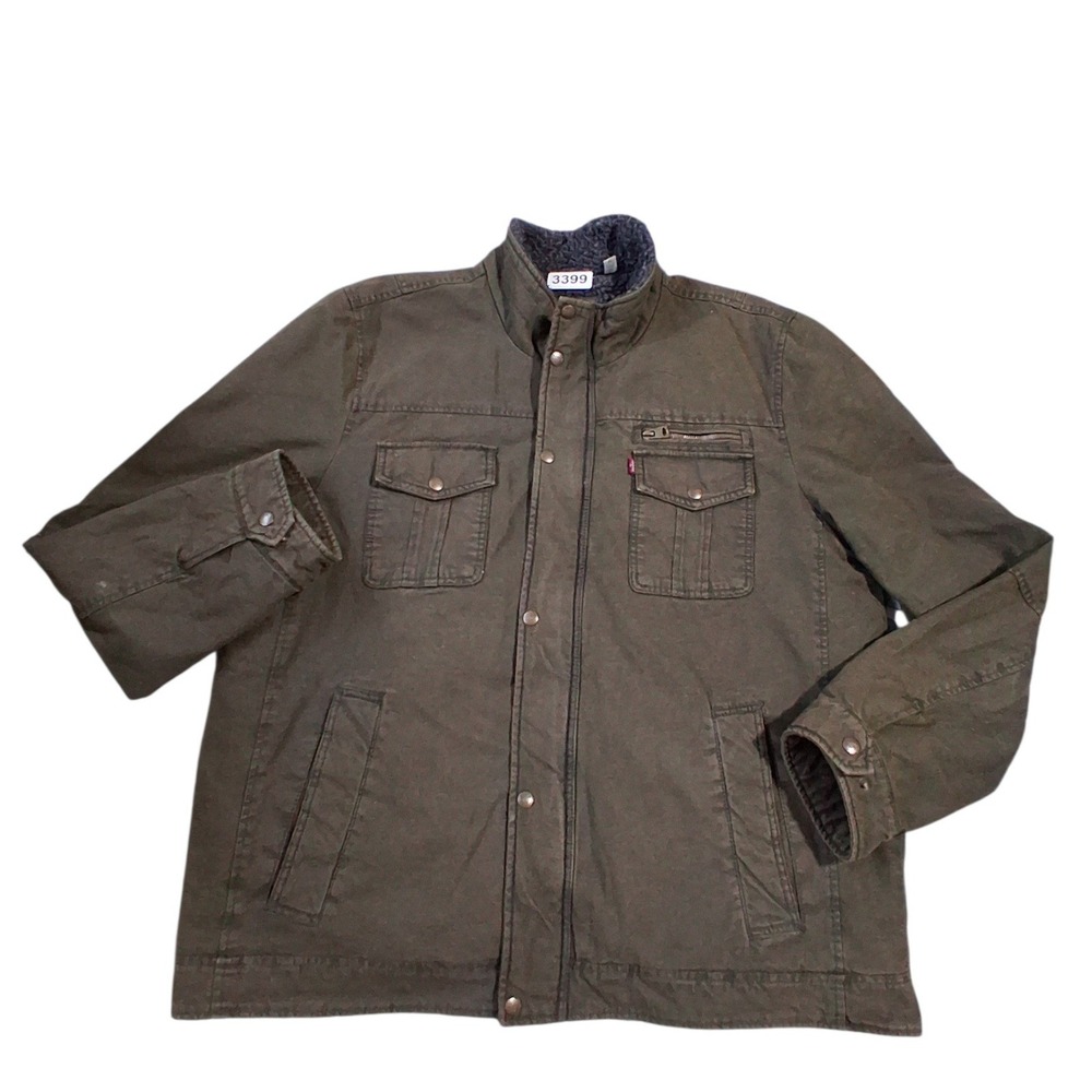 Levi's Sherpa Lined Military Field Grungecore Mens XL Canvas Workwear Jacket